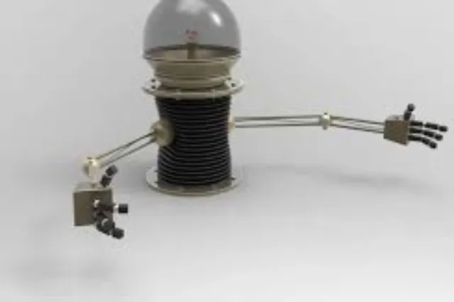 A small soft robotic gripper coiled around or grasping a cylindrical object, shown against a plain background