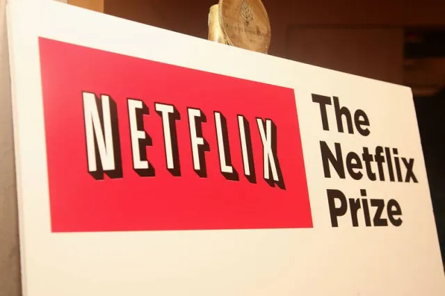 The Netflix Prize competition webpage or logo showing the contest title and prize amount